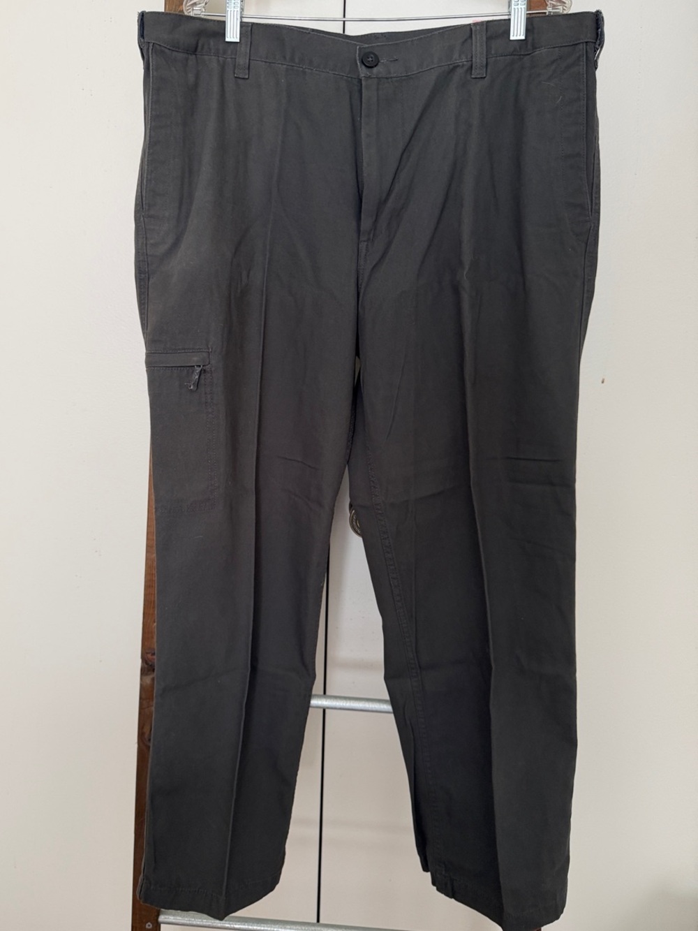Dockers Men's Charcoal Gray Cargo Pants with Zip Thigh Pocket